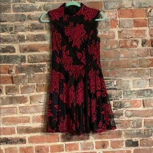 Black and Red Lace Dress